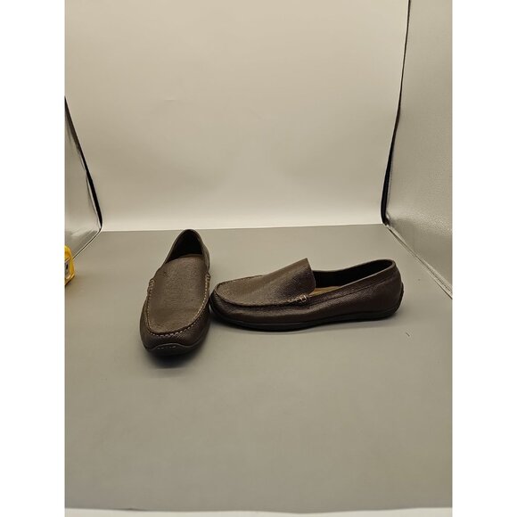 Tommy Bahama Mens Orion Pebbled Leather Venetian Loafers- Dark Brown Sz 10 - Picture 1 of 8